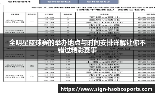全明星篮球赛的举办地点与时间安排详解让你不错过精彩赛事